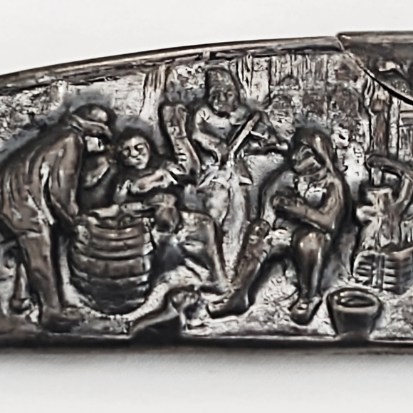 Vintage Danish Designer Silver Embossed Repoussé Comb Holder - Picture 5 of 7